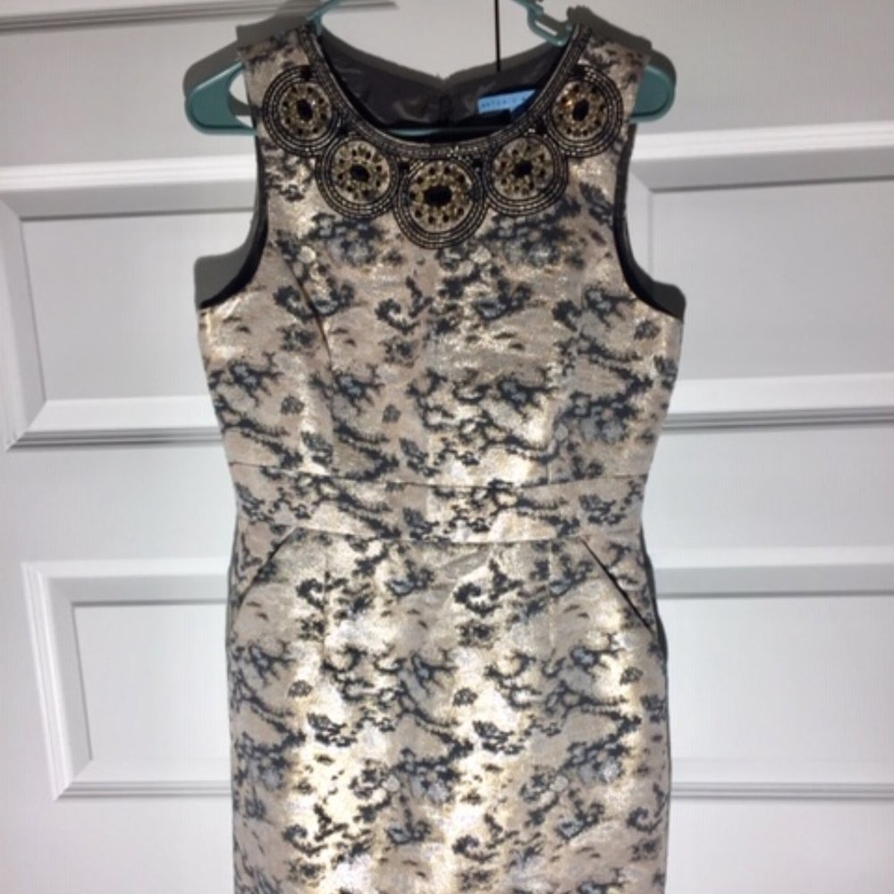 Antonio Melani Metalic Jeweled dress